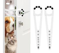2 Uds Soporte Pestillo Puerta de Gato, Linda Forma de Pata de Gato Cerradura de Puerta de Gato Ajustable Cerradura de Mascota para Dejar Entrar a Gatos, Mantener a Perros Fuera (Blanco)