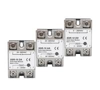 2 uds SSR-DA/AA/DD 10A 25A 40A 50A 60A 80A 100A módulo de relé de estado sólido monofásico(AA(AC-AC),10PCS SSR-10A)