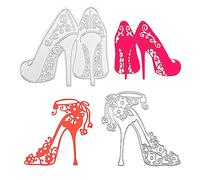 2 uds troqueles de estampado de tacones altos, troqueles de grabado de corte de Metal de tacones altos, plantillas de troqueles de corte de arte, tarjetas de felicitación DIY, álbum de recortes