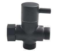 2 uds válvula de ángulo grifo desviadora adaptador T 1/2 pulgadas macho negro for cabezal ducha Baño para Fregadero, Cocina y Baño