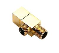 2 uds válvula de ángulo grifo G1/2 latón cromado accesorios baño Para BañO(Gold)