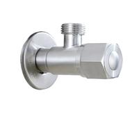 2 uds válvula triangular de baño acero inoxidable accesorios for grifos ángulo bidireccional grifo rosca G1/2 Para BañO(Silver one)