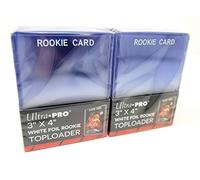 2 Ultra Pro Regular Top Loader - Pack w/blanco Rookie, estampado de 81356 - 25 Toploaders por paquete (50 en total) - tamaño estándar de béisbol, baloncesto, fútbol, hockey