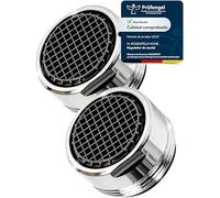 2 Unid. Aireador Muy Ahorrador de Agua M24 Caudal de Agua 5 L/Min - Filtro de Grifo Antical de Alta Tecnología con Filtro Esférico - Aireador de Latón Cromado - Aireadores de Para Grifos de Agua