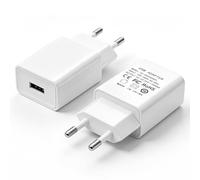 2 Unidad Adaptador de Red USB 5V 2A 10W Enchufe Euro Cargador Enchufe Adaptador para Móvil, Monitor, Auriculares, Lámpara de Mesa, Lector de Libros Electrónicos, Tablet Infantil - Blanco