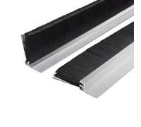 2 unidades 100 cm Doble tipo H Aleación de aluminio Cepillo para burletes de puerta, Alta densidad Burlete inferior para puertas exteriores Para ventanas(Bristles H90mm/3.54in)