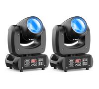 2 unidades 100W cabeza móvil luces LED para DJ, luces de fiesta de discoteca con prismas de gobos giratorios activados por sonido para bodas, fiestas, iglesias, bandas, espectáculos, bar