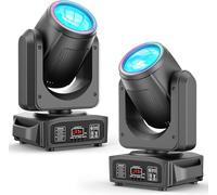2 unidades 150W Cabeza Móvil LED DJ luz Foco Luces de Discoteca 18 prismas giratorios iluminación de escenario con DMX512 maestro-esclavo y modos activados por sonido para eventos, fiestas