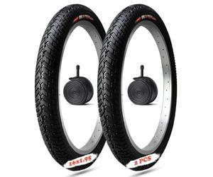 2 UNIDADES 16x1.95 Neumático de bicicleta de 16 pulgadas, Repuesto para BMX Bici Ciudad Cruiser con diseño antideslizante resistente al desgaste(TIRE AND TUBE)