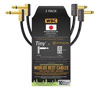 2 unidades - 25 cm - Pedal, efectos, parche, cable de instrumento WORLDS BEST CABLES - fabricado con alambre Mogami 2319 y conectores R/A TS chapados en oro Eminence Tiny (6,35 mm)
