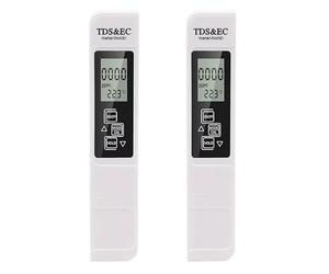 2 unidades 3 en 1 de prueba de calidad del agua, probador de calidad del agua LCD, probador digital de calidad del agua, probador de agua TDS EC, alta precisión para agua potable, estanque de peces y