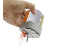 2 unidades 4 en 1 de plástico, salero y pimentero, 4 rejillas, dispensador de especias de viaje, con etiquetas para cocinar y asar