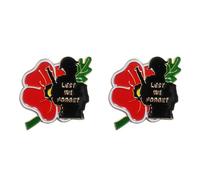 2 unidades/5 insignias esmaltadas para el Día del Recuerdo, soldado veterano, amapola roja, Lest We Forget, broches, regalos, recuerdos, 2 Pcs, Metal