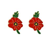 2 unidades/5 piezas 2025 con diseño de amapola roja, broche esmaltado, regalo de recuerdo del Día de no olvidar, 2 Pcs, Metal