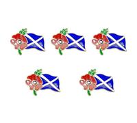 2 unidades/5 piezas de amapola roja bandera de Reino Unido insignia de recuerdo Día Lest We Forget broche esmaltado regalo de recuerdo, 5 Pcs, Metal