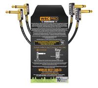 2 unidades - 50 cm - WBC-PRO-PEDAL - 22 AWG - Low Cap (18pF/ft) - Pro-Grade - Basado en grafito - Pedal de doble blindaje, efectos, parche, cable de instrumento con conectores TS en ángulo chapados en