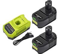 【2 unidades】 5500 mAh P108 batería de repuesto para Ryobi 18 V con 3 A 9,6 V -18 V cargador para Ryobi BCL1418H cargador P108 P107 P105 P100 P101 RB18L40 RB18L50 batería indicador LED
