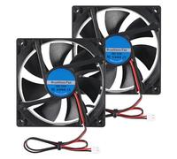 2 unidades 9225 92 mm x 92 mm x 25 mm 2 pines CC 12 V 2 pines ventilador de ordenador de alta velocidad para muffins para impresora 3D, carcasa de ordenador, proyectos de ventilación de refrigeración