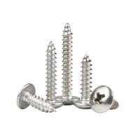 2 unidades, acero inoxidable 304 "+" tornillos grandes de cabeza plana, cabeza redonda de seta, tornillos para madera de pantalla grande, diámetro de rosca 6 mm, longitud del tornillo (120 mm)