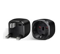 2 Piezas Adaptador Enchufe UK, Adaptador Enchufe Ingles a Español, Adaptador Enchufe Irlanda para Reino Unido Irlanda Escocia Britanico Maldivas, Adaptador de Viaje Tipo G - Negro