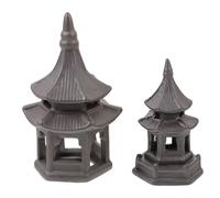 2 Unidades Adornos Pabellón Estilo Zen Jardinería Decorativa