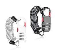 2 Unidades Antirrobo Bicicleta, Candado Bicicleta Combinacion Antirrobo Casco Moto Cable Candado para Scooter Ligero Bloqueo Código Mini para Scooters, Cascos, Bici