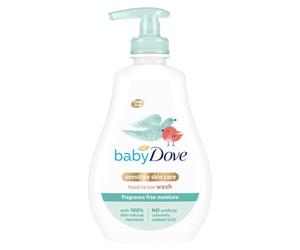 2 unidades Baby Dove Sensitive Moisture - Lavado de cabeza a dedo del pie sin fragancia, 200 ml