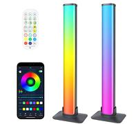 2 unidades Barra de Luz LED RGB lámpara regulable Ambient Light TV LED retroiluminación, funcionamiento USB, sincronización de música, lámpara de juegos Bluetooth con aplicación y mando a distancia