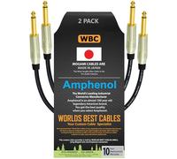 2 Unidades - Cable de pedal, efectos, parche, instrumento hecho a medida por WORLDS BEST CABLES - Usando Mogami 2319 Wire & Amphenol ACPM-GN-AU Serie M Straight Gold TS Plug