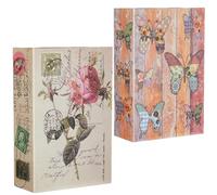2 Unidades Caja Fuerte con Forma de Libro con Llaves, 18 x 11,5 x 5,5 cm Caja de Seguridad Camuflada para Guardar Dinero, Joyas y Objetos de Valor - Caja de Almacenamiento para Oficina y Hogar