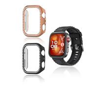 (2 unidades) Carcasa para Huawei Watch Fit 4 Pro, marco de PC de yystao con cristales estilo diamante, peso ligero, color negro y dorado