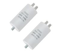 2 Unidades CBB60 Condensador de Arranque 25µF 450V, Capacitor Motor 50/60Hz Ideal para Motores en Bomba de Piscina, Electrodomésticos y Herramientas Eléctricas, con Conector M8, Dimensiones 40x70MM