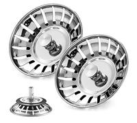 (2 Unidades) Colador de Fregadero de Cocina de Acero Inoxidable, tapón de Repuesto para desagüe, tapón de desagüe para Alimentos, diámetro del Orificio del Fregadero 79/80 mm