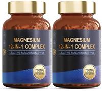 2 unidades - Complejo de magnesio 12 en 1, Apoyo muscular y cardíaco, Vegano
