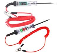 2 unidades comprobador de voltaje para coche, 3 V-120 V, lámpara de prueba para coche, comprobador de corriente con lámpara de prueba y LCD digital, comprobador de circuitos con pinza de cocodrilo