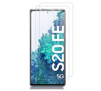 [2 unidades] Cristal blindado compatible con Samsung Galaxy S20 FE 5G Protector de pantalla de cristal templado 9H transparente antiarañazos