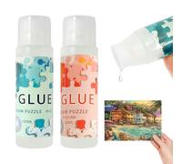 2 unidades de 120 ml de pegamento transparente para rompecabezas con aplicador de pegamento para rompecabezas de 1000 piezas, rompecabezas no tóxico, pegamento de secado rápido, adecuado para pegar y