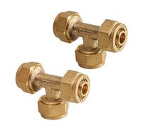 2 unidades de 20 piezas de rosca en T de 20 x 2,0 mm, accesorio de rosca para tubo compuesto multicapa y tubo compuesto de aluminio