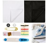 2 unidades de 200 × 100 cm de vellón para reforzar la plancha, tejido de forro termoadhesivo, peso ligero, con rollo de 1,5 m, tijeras, herramientas de costura para pliegues de planchado, costura