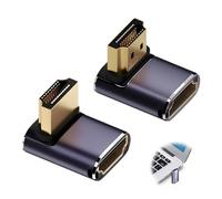 2 unidades de 90 grados de ángulo 8 K Mini HDMI adaptador, conector en ángulo HDMI 2.1, extensor compatible con 8 K @ 60 Hz / 4 K @ 120 Hz 48 Gbps adaptador de vídeo de alta velocidad adaptador de