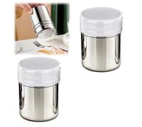 2 unidades de acero inoxidable, para chocolate, azúcar en polvo, azúcar, sal, cacao, harina, café (plata)