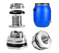 2 unidades de acero inoxidable para depósito de combustible RH 3/4 pulgadas | 3/4 pulgadas IG x 1 pulgadas AG Tankverschraubung, Edelstahl Schottverschraubung, Regentondurchführung 3/4'' derecha auf 1