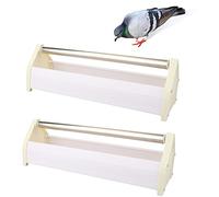 2 unidades de alimentador de palomas duradero reforzado de plástico para alimentos de alimentación, comedero para pájaros, palomas, patos, loro, aves de corral (longitud: 15.5 pulgadas)