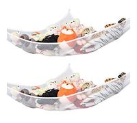 2 unidades de almacenamiento de peluche para niños, gran red de almacenamiento de hamaca para mascotas, de peluche, organizador para habitación infantil, cuarto de baño con 6 ganchos