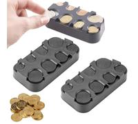 2 unidades de almacenamiento para monedas, organizador de monedas de euro, dispensador de monedas, dispensador de monedas rectangular para coche, soporte para monedas, para el uso en el coche