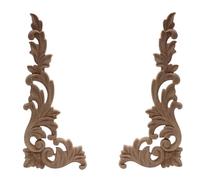 2 unidades de apliques de madera sin pintar con diseño moderno de hojas y flores para armarios esquineros grandes, accesorios de decoración para muebles, A2,5
