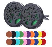 2 unidades de aromaterapia para coche, difusor de aceites esenciales, difusor de aceite esencial para coche, ambientador de coche con 20 almohadillas de recarga para coche, otros lugares de interior