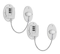 2 unidades de bloqueo para frigorífico - resistente bloqueo de cable de 3 dígitos, para niños/bebés para armarios, cajones, ventanas y más, fácil de instalar y usar (blanco)