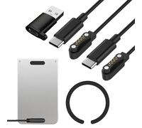 2 unidades de cable de carga USB C compatible con PLAUD Note Pro AI | KI, Note AI KI Voice Recorder, cargador magnético portátil, cable de repuesto tipo C de 1 m con 1 anillo magnético y 1