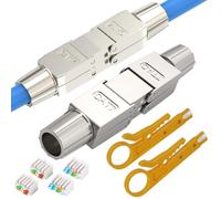 2 unidades de cable de red conector Cat 7, RJ45 macho sin herramientas, adaptador de acoplamiento, extensión Lan, cable de red RJ45 Cat 7 para cable de instalación LAN, cable de instalación Ethernet